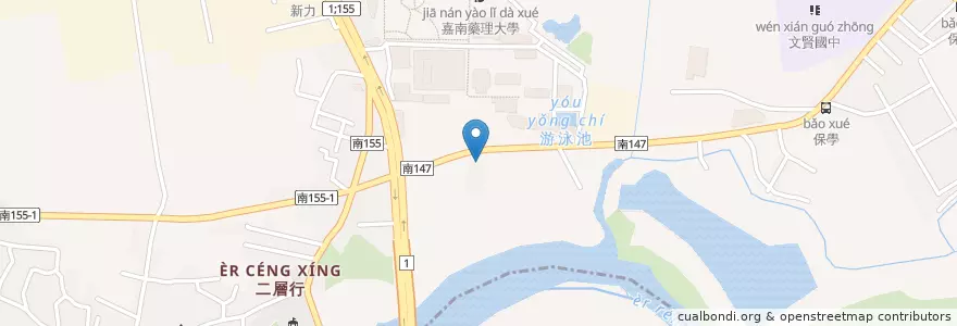 Mapa de ubicacion de 車路墘郵局 en 타이완, 타이난 시, 런더구.