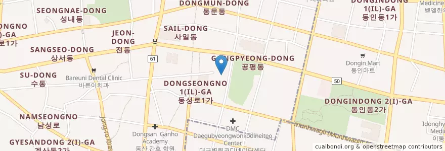 Mapa de ubicacion de Dos Tacos en کره جنوبی, دائجو, 중구, 성내동.