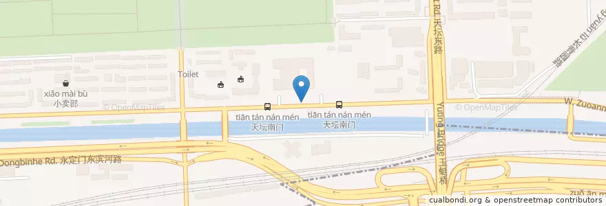 Mapa de ubicacion de 北京市公共自行车服务系统 en الصين, بكين, خبي, 东城区.