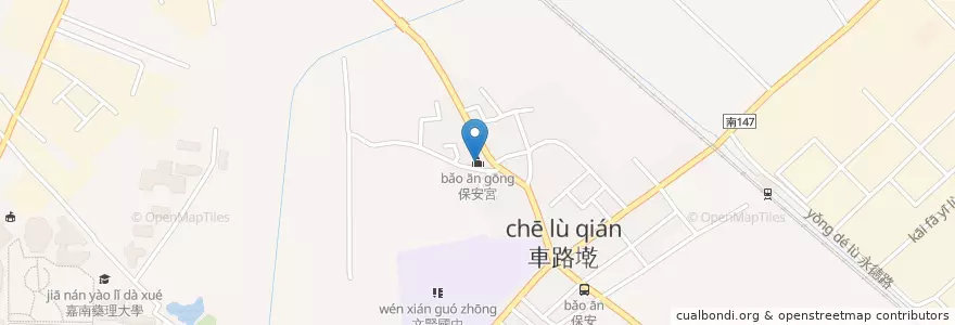 Mapa de ubicacion de 保安宮 en Taiwan, Tainan, Rende.