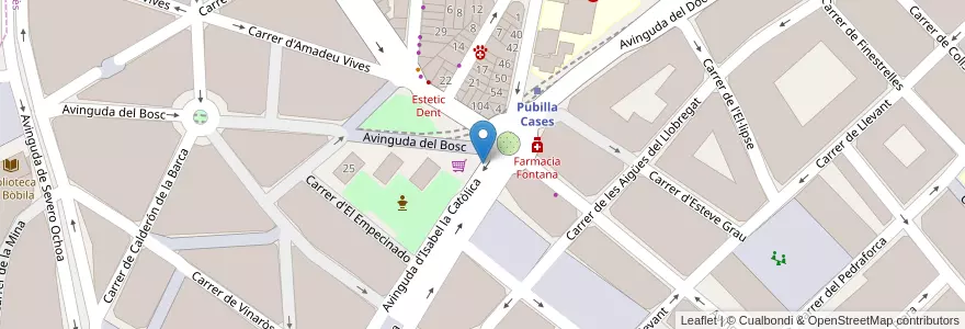 Mapa de ubicacion de 186 METRO L5 - Pubilla Cases en 스페인, Catalunya, Barcelona, Barcelonès, L'Hospitalet De Llobregat.