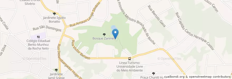 Mapa de ubicacion de Universidade Livre do Meio Ambiente en 브라질, 남부지방, 파라나, Região Geográfica Intermediária De Curitiba, Região Metropolitana De Curitiba, Microrregião De Curitiba, 쿠리치바.