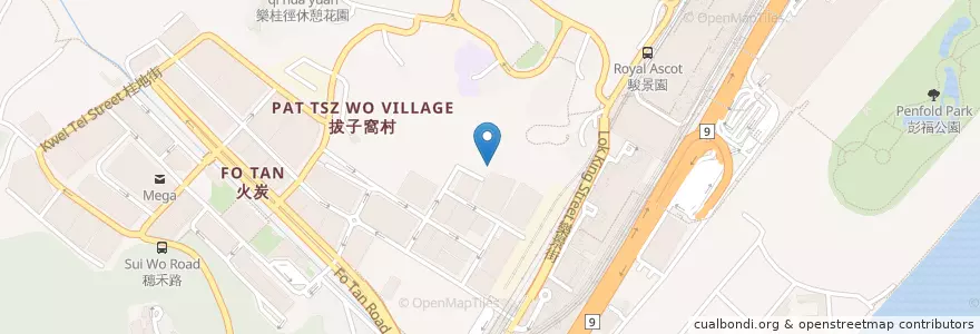 Mapa de ubicacion de Wo Liu Hang Village Public Toilet en China, Guangdong, Hong Kong, New Territories, Sha Tin District.
