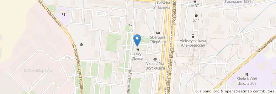 Mapa de ubicacion de Авангард en Rússia, Distrito Federal Central, Москва, Северо-Восточный Административный Округ, Останкинский Район.