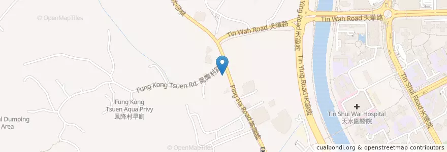 Mapa de ubicacion de 鳳降村入口公廁 Fung Kong Tsuen (Entrance) Public Toilet en China, Hong Kong, Cantão, Novos Territórios, 元朗區 Yuen Long District.