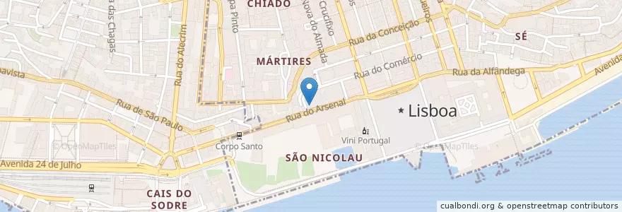 Mapa de ubicacion de Praça do Município en Portugal, Lissabon, Grande Lisboa, Santa Maria Maior.
