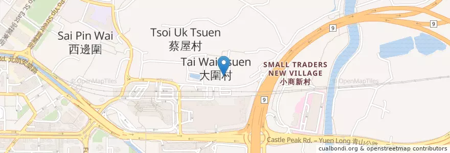 Mapa de ubicacion de 大圍村公廁 Tai Wai Tsuen Public Toilet en China, Hong Kong, Guangdong, Wilayah Baru, 元朗區 Yuen Long District.