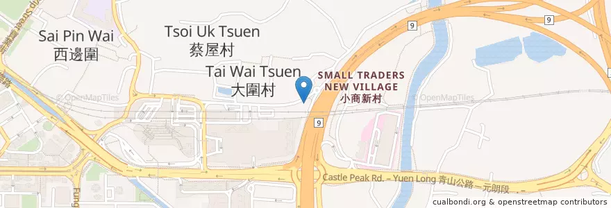 Mapa de ubicacion de 小商新村(1)公廁 Small Traders New Village (1) Public Toilet en China, Hong Kong, Cantão, Novos Territórios, 元朗區 Yuen Long District.