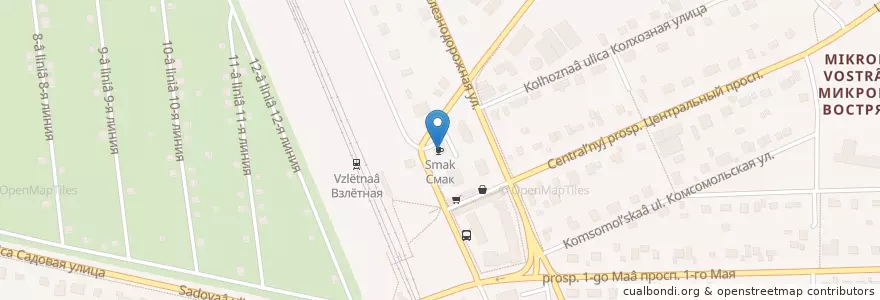 Mapa de ubicacion de Смак en Rusia, Distrito Federal Central, Óblast De Moscú, Городской Округ Домодедово.