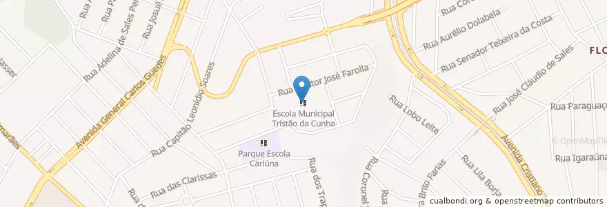 Mapa de ubicacion de Escola Municipal Tristão da Cunha en ブラジル, 南東部地域, ミナス ジェライス, Região Geográfica Intermediária De Belo Horizonte, Região Metropolitana De Belo Horizonte, Microrregião Belo Horizonte, ベロオリゾンテ.