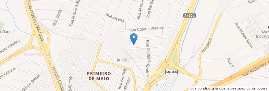 Mapa de ubicacion de Escola Estadual Professor Alberto Mazoni Andrade en ブラジル, 南東部地域, ミナス ジェライス, Região Geográfica Intermediária De Belo Horizonte, Região Metropolitana De Belo Horizonte, Microrregião Belo Horizonte, ベロオリゾンテ.