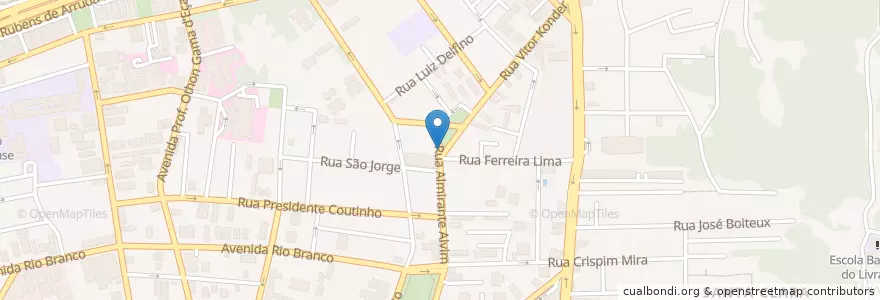Mapa de ubicacion de Largo Benjamin Constant en Бразилия, Южный Регион, Санта-Катарина, Microrregião De Florianópolis, Região Geográfica Intermediária De Florianópolis, Флорианополис.