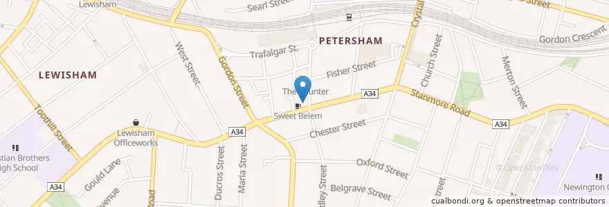 Mapa de ubicacion de Petersham Pharmacy en Australia, New South Wales, Inner West Council, Sydney.