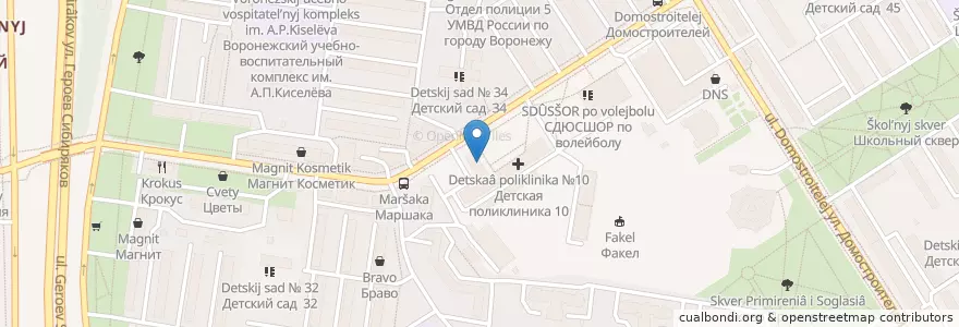 Mapa de ubicacion de Воронежская городская поликлиника №7 en Russia, Central Federal District, Voronezh Oblast, Voronezh.