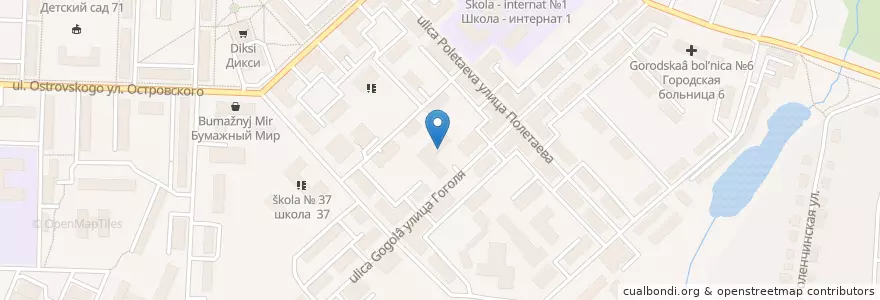 Mapa de ubicacion de Кафе бар IZBA en Russie, District Fédéral Central, Oblast De Riazan, Городской Округ Рязань.