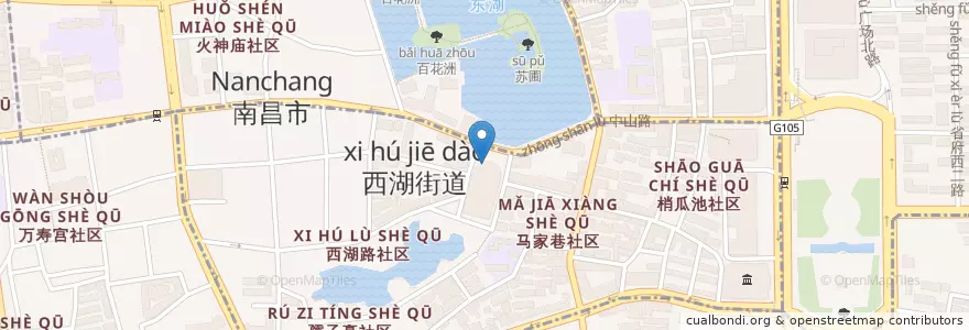 Mapa de ubicacion de 麦当劳 en China, Jiangxi, Nanchang, 西湖街道.