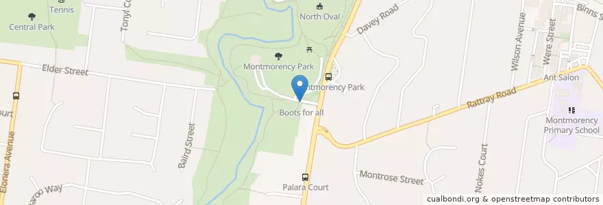 Mapa de ubicacion de Boots for all en Austrália, Victoria, City Of Banyule.