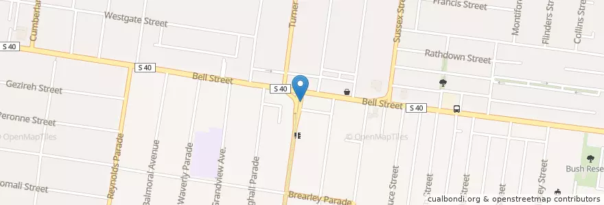 Mapa de ubicacion de Tram Shelter en Australie, Victoria, City Of Moreland.