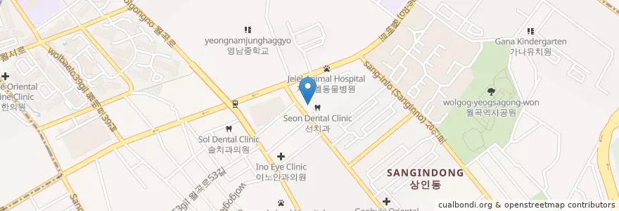 Mapa de ubicacion de 국민은행상인역점 (Kookmin Bank) en Coreia Do Sul, Daegu, 달서구, 상인동.