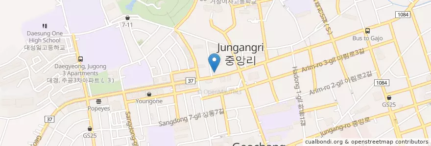 Mapa de ubicacion de Mr. Pizza en South Korea, Gyeongsangnam-Do, Geochang-Gun.