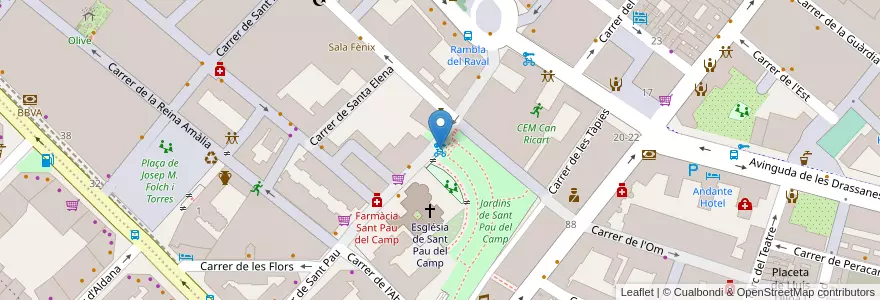 Mapa de ubicacion de 187 - Carrer de Sant Pau 89 en スペイン, カタルーニャ州, Barcelona, バルサルネス, Barcelona.