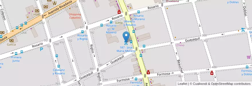 Mapa de ubicacion de 187 - Jose Maria Moreno en Arjantin, Ciudad Autónoma De Buenos Aires, Buenos Aires, Comuna 6.