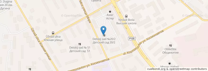 Mapa de ubicacion de Детский сад №20/2 en ロシア, 中央連邦管区, モスクワ州, Городской Округ Люберцы.