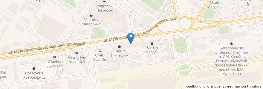 Mapa de ubicacion de Альфа-Банк en Russie, District Fédéral De L'Oural, Oblast De Sverdlovsk, Городской Округ Екатеринбург.