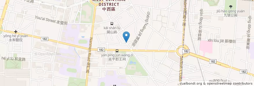 Mapa de ubicacion de 玉婆壽司 en Tayvan, 臺南市, 中西區.