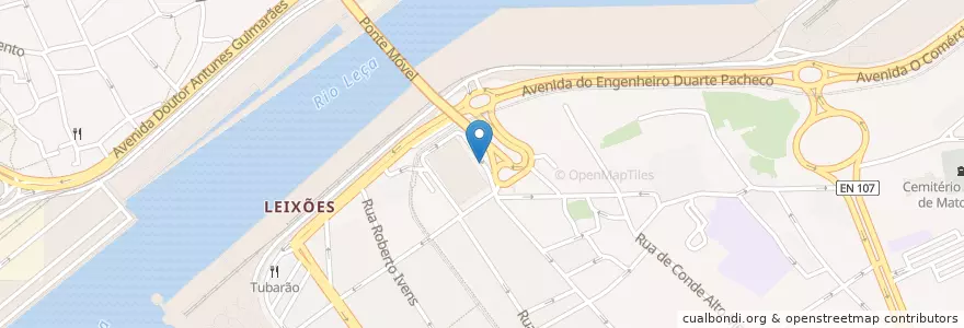 Mapa de ubicacion de Bicicletário do Mercado en 葡萄牙, 北部大區, Porto, Área Metropolitana Do Porto, Matosinhos, Matosinhos E Leça Da Palmeira.