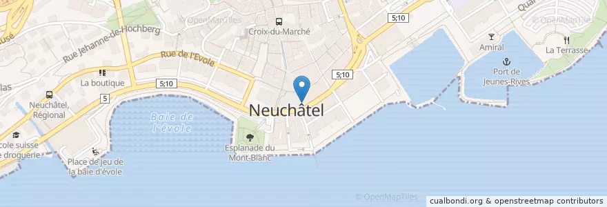 Mapa de ubicacion de Le Baron en Suiza, Neuchâtel, Lac De Neuchâtel (Ne), Neuchâtel.