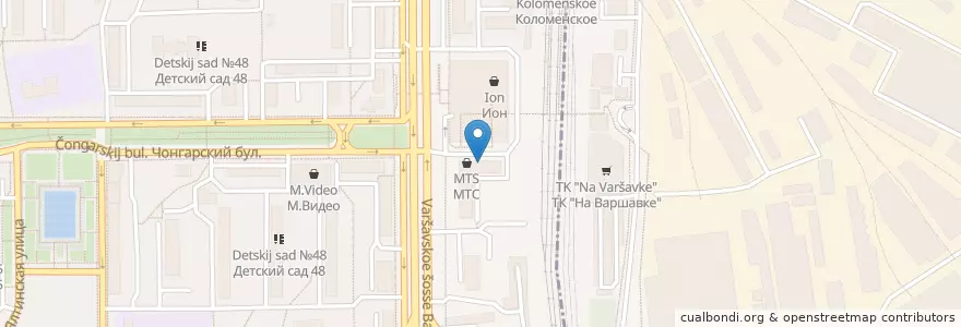 Mapa de ubicacion de ВТБ en Rusia, Distrito Federal Central, Москва, Южный Административный Округ, Нагорный Район.