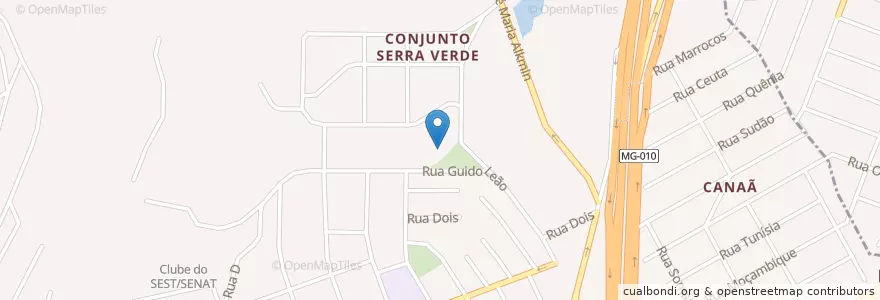 Mapa de ubicacion de Posto de Saúde Serra Verde en ブラジル, 南東部地域, ミナス ジェライス, Região Geográfica Intermediária De Belo Horizonte, Região Metropolitana De Belo Horizonte, Microrregião Belo Horizonte, ベロオリゾンテ.