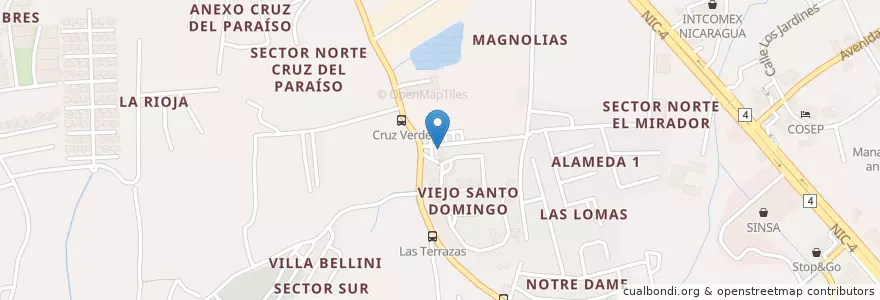 Mapa de ubicacion de Café Las Flores en Nikaragua, Departamento De Managua, Managua (Municipio).