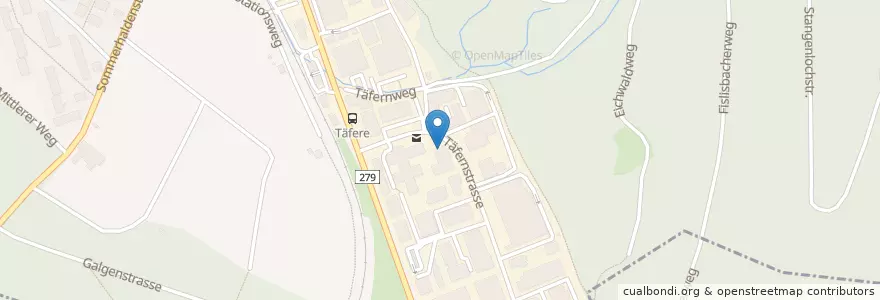 Mapa de ubicacion de Fulmine Box Täfere en Schweiz, Aargau, Bezirk Baden, Baden.