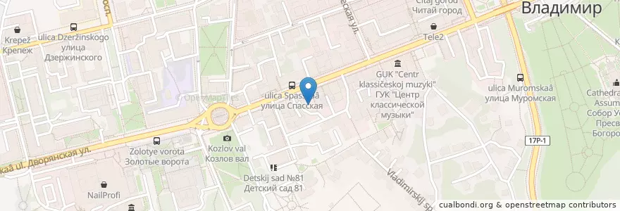 Mapa de ubicacion de Шанхай en Russia, Distretto Federale Centrale, Владимирская Область, Городской Округ Владимир.