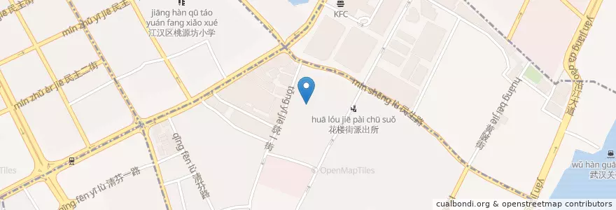 Mapa de ubicacion de 江汉区武汉关小学 en چین, هوبئی, ووهان, 江汉区, 民权街道.