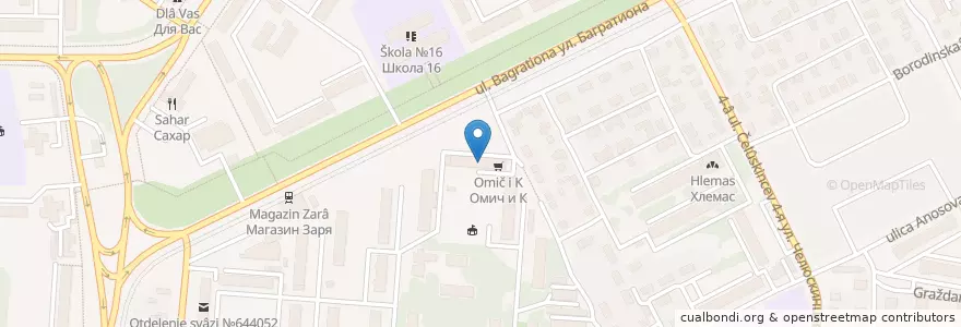 Mapa de ubicacion de Панацея en Russie, District Fédéral Sibérien, Oblast D'Omsk, Омский Район, Городской Округ Омск.