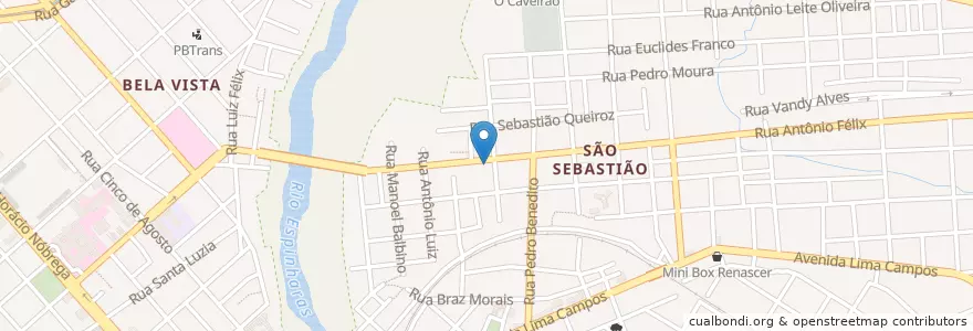 Mapa de ubicacion de Autoposto São Sebastião en ブラジル, 北東部地域, パライバ, Região Metropolitana De Patos, Região Geográfica Intermediária De Patos, Região Geográfica Imediata De Patos, Patos.