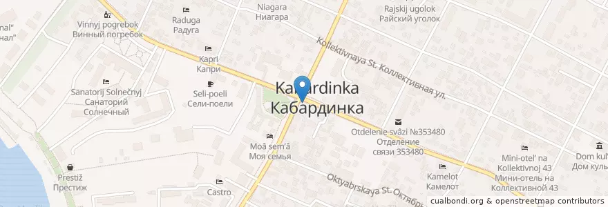 Mapa de ubicacion de Автовокзал Кабардинка en Russland, Föderationskreis Südrussland, Region Krasnodar, Городской Округ Геленджик.