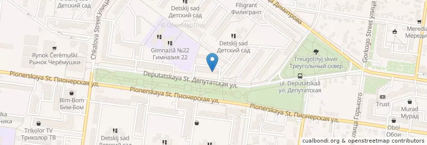 Mapa de ubicacion de Круглосуточная аптека en Rusia, Южный Федеральный Округ, Краснодарский Край, Адыгея, Городской Округ Майкоп.