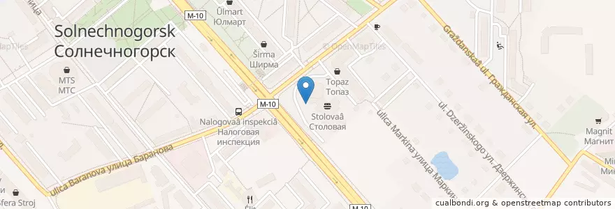 Mapa de ubicacion de ВТБ en ロシア, 中央連邦管区, モスクワ州, Городской Округ Солнечногорск.
