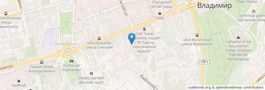 Mapa de ubicacion de Штаб дружины ГИБДД en Russland, Föderationskreis Zentralrussland, Oblast Wladimir, Городской Округ Владимир.