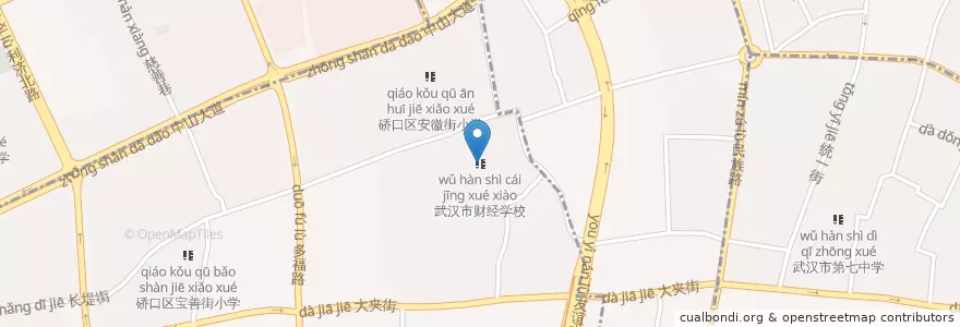 Mapa de ubicacion de 武汉市财经学校 en Китай, Хубэй, Ухань, Цзянхань.