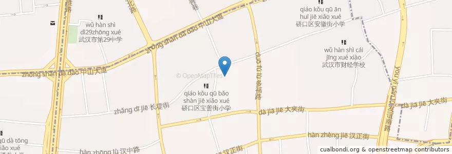 Mapa de ubicacion de 硚口区星火小学 en 中国, 湖北省, 武汉市, 硚口区, 汉正街道.