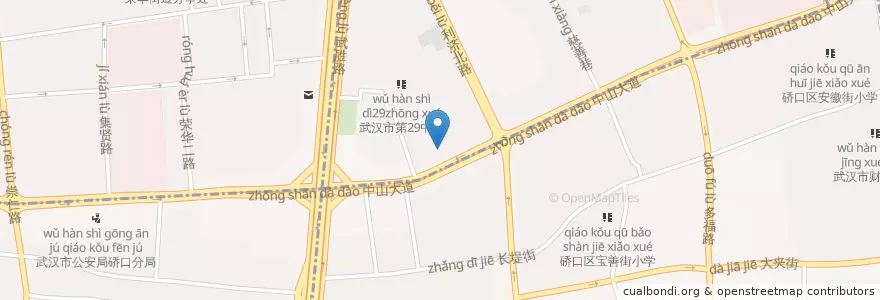 Mapa de ubicacion de 硚口区红旗村小学 en China, Hubei, Wuhan, 硚口区, 汉正街道.