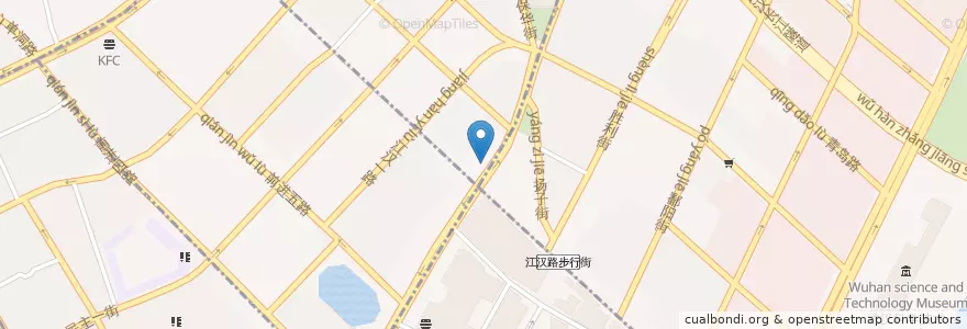 Mapa de ubicacion de 中国银行江汉路支行 en الصين, خوبي, ووهان, 江汉区, 大智街道.