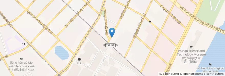 Mapa de ubicacion de 中国建设银行长江支行 en 中国, 湖北省, 武汉市, 江汉区, 一元街道.