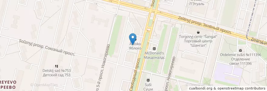 Mapa de ubicacion de Банк Хоум Кредит en Rusia, Центральный Федеральный Округ, Москва, Восточный Административный Округ, Район Новогиреево.