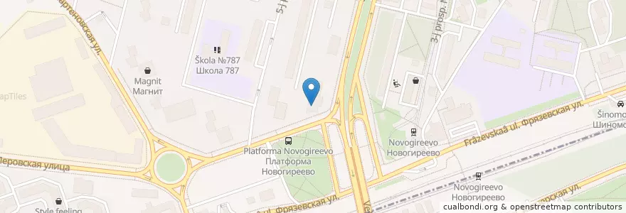 Mapa de ubicacion de Столичные Аптеки en روسيا, Центральный Федеральный Округ, Москва, Восточный Административный Округ, Район Новогиреево.